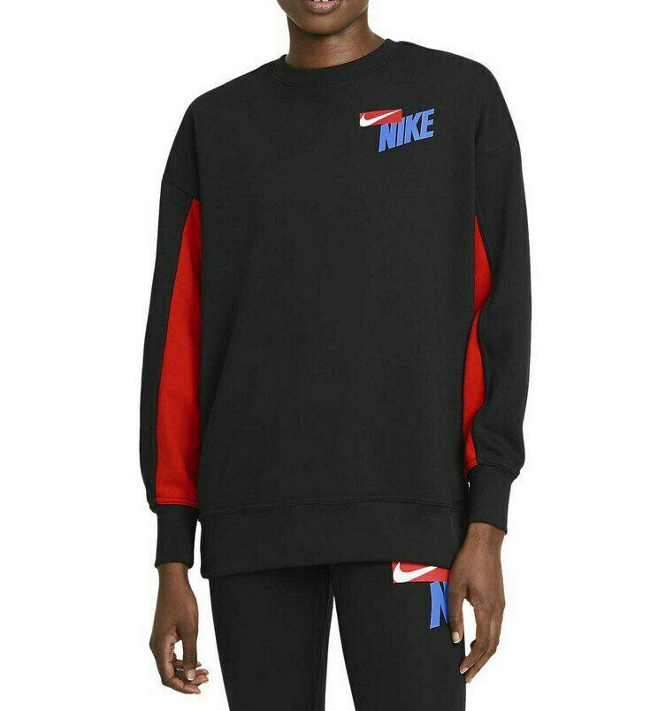nike sweatshirt black red tick